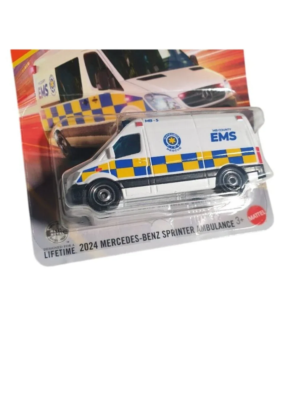 Matchbox Mercedes Benz Sprinter Ambulance Die Cast 35/125 New MB County EMS